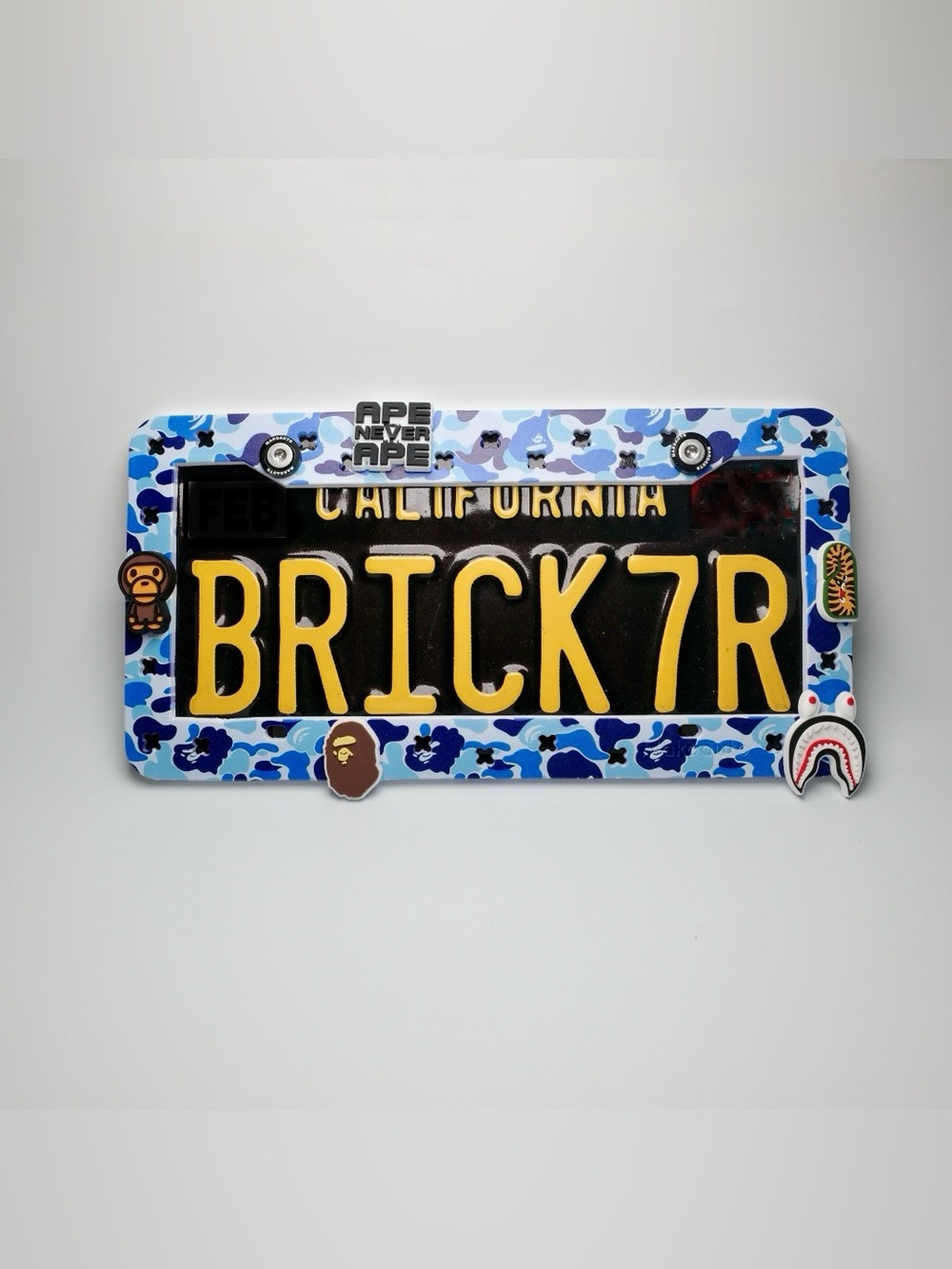 BAPE Blue Camo License Plate Frame